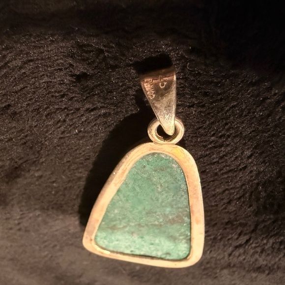 Large Turquoise Pendant with Sterling Silver - Picture 3 of 7